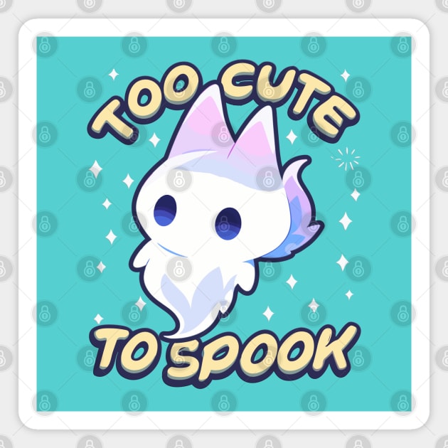 Too Cute To Spook Little Halloween Fox Ghost Magnet by RuftupDesigns